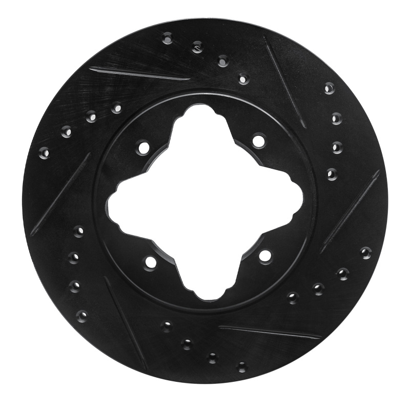 R1 90-97 Acura CL Front Right Drilled & Slotted Black Brake Rotor