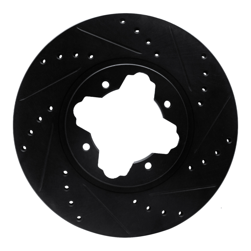 R1 91-97 Acura CL Front Right Drilled & Slotted Black Brake Rotor