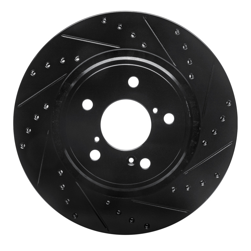 R1 15-25 Acura MDX Front Right Drilled & Slotted Black Brake Rotor