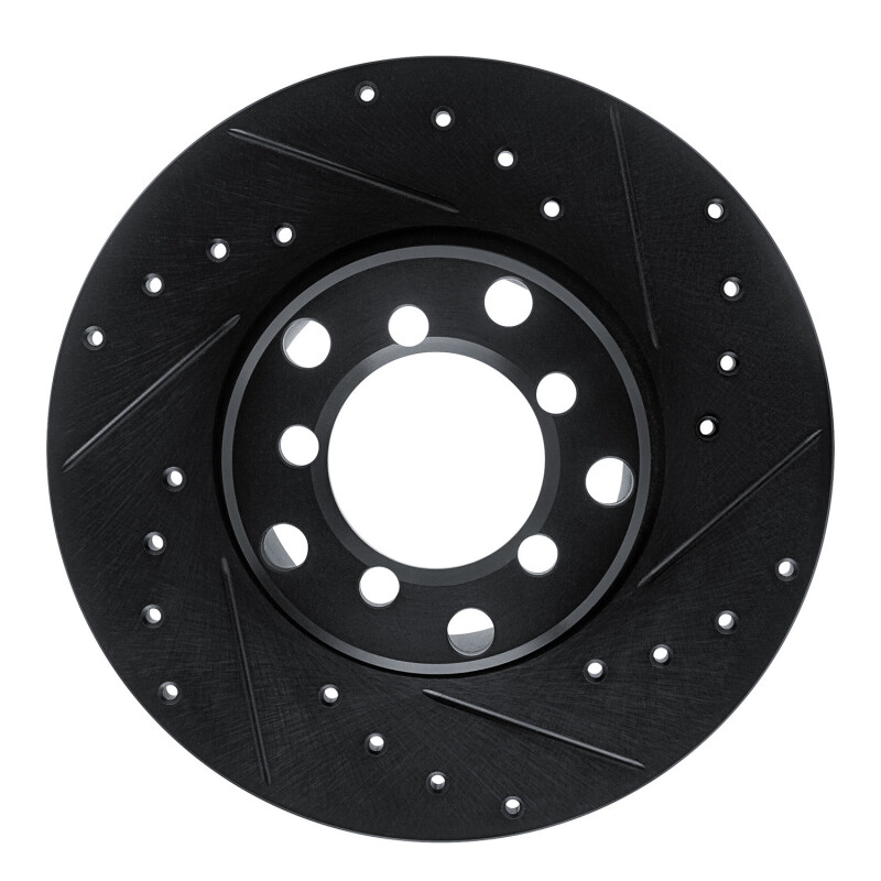 R1 65-73 Mercedes-Benz 250C Front Right Drilled & Slotted Black Brake Rotor
