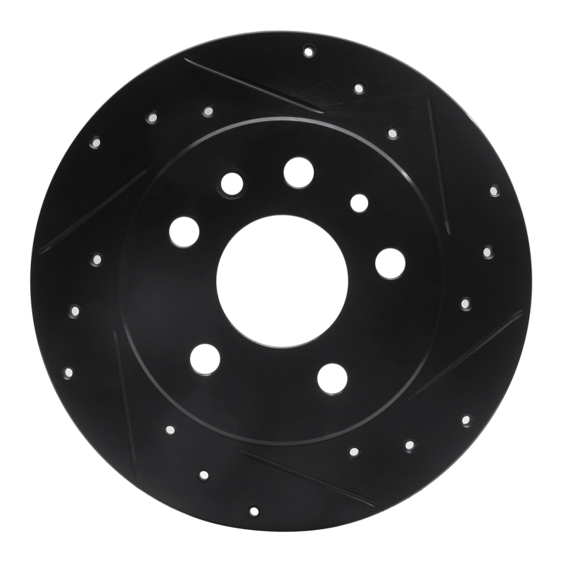 R1 61-91 Mercedes-Benz 220 Rear Right Drilled & Slotted Black Brake Rotor