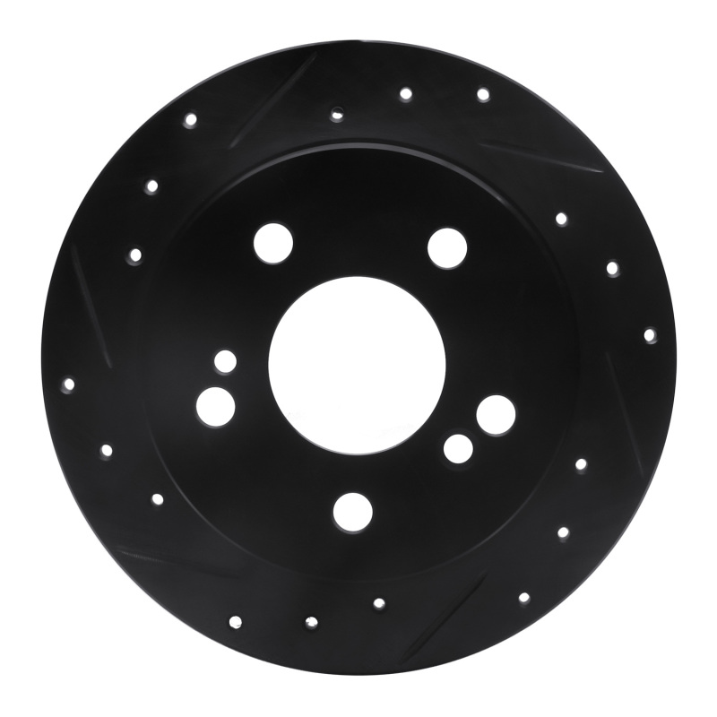 R1 83-95 Mercedes-Benz 300CE Rear Left Drilled & Slotted Black Brake Rotor