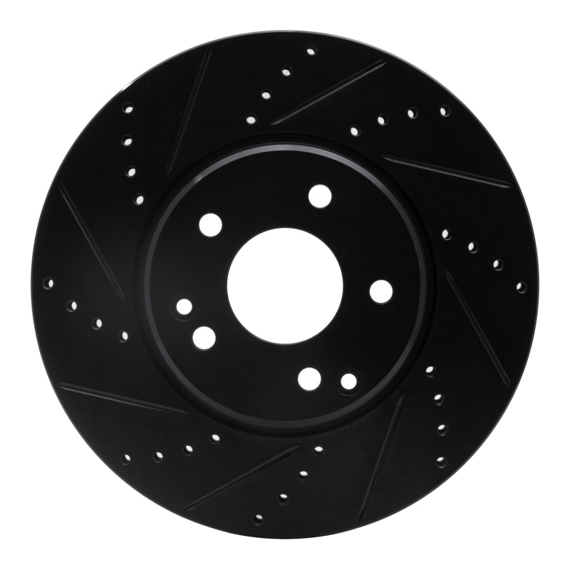 R1 96-11 Chrysler Crossfire Front Left Drilled & Slotted Black Brake Rotor