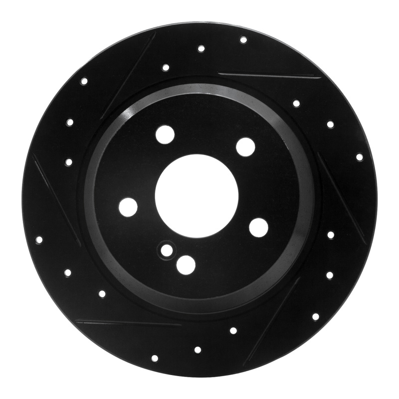 R1 03-16 Mercedes-Benz E280 (Canada) Rear Left Drilled & Slotted Black Brake Rotor