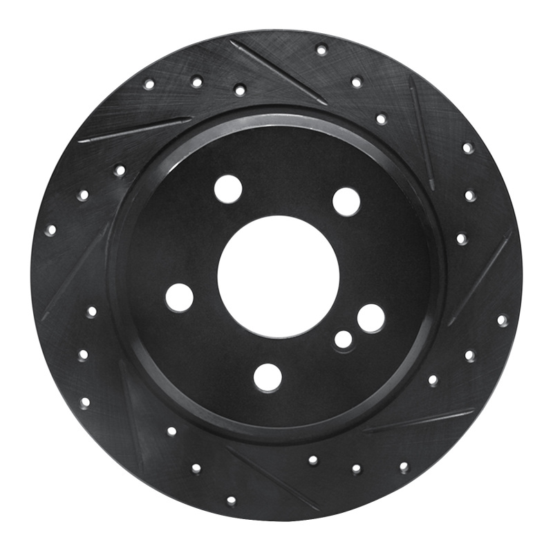 R1 03-16 Mercedes-Benz E280 (Canada) Rear Right Drilled & Slotted Black Brake Rotor