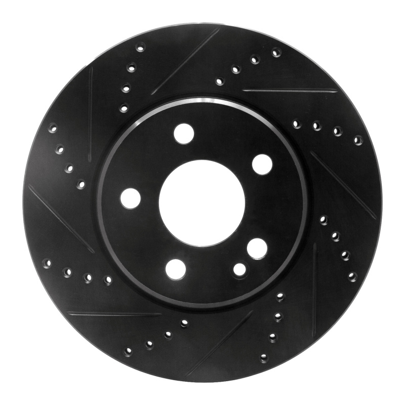 R1 06-11 Mercedes-Benz B200 Front Left Drilled & Slotted Black Brake Rotor