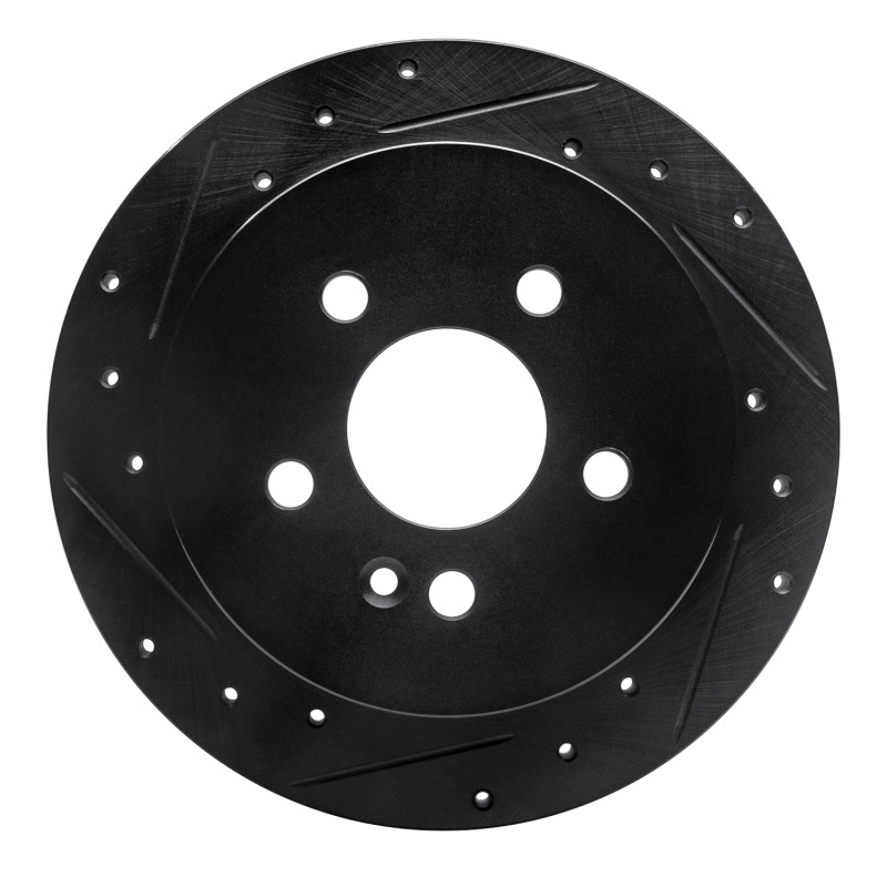 R1 98-05 Mercedes-Benz ML320 Rear Right Drilled & Slotted Black Brake Rotor