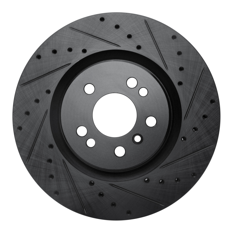 R1 06-12 Mercedes-Benz ML500 (USA/Canada) Front Right Drilled & Slotted Black Brake Rotor