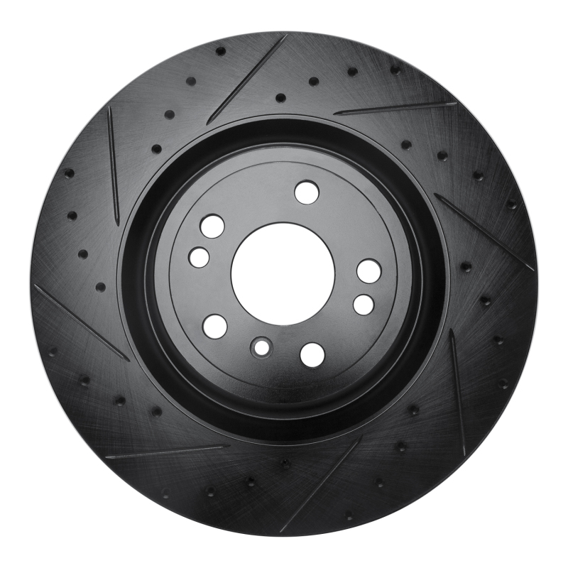 R1 13-19 Mercedes-Benz GLE400 Front Left Drilled & Slotted Black Brake Rotor