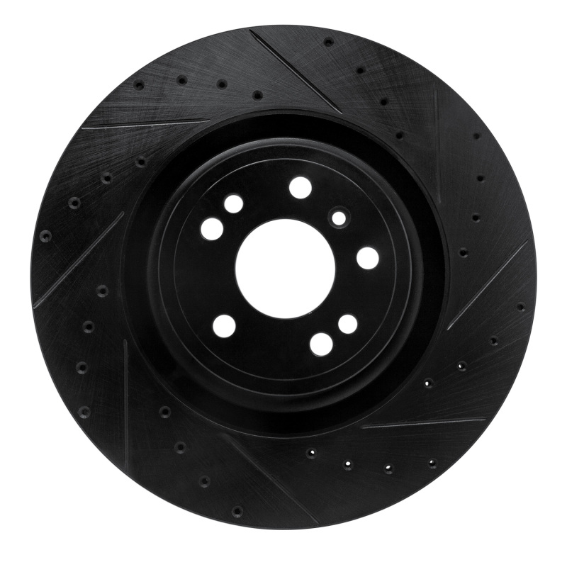 R1 13-19 Mercedes-Benz GLS350 Front Right Drilled & Slotted Black Brake Rotor