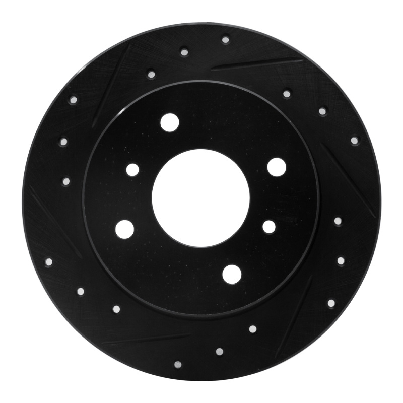 R1 90-06 Infiniti G20 Rear Left Drilled & Slotted Black Brake Rotor