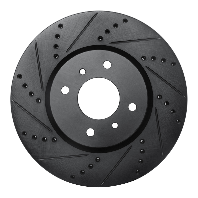 R1 04-06 Nissan Sentra Front Left Drilled & Slotted Black Brake Rotor