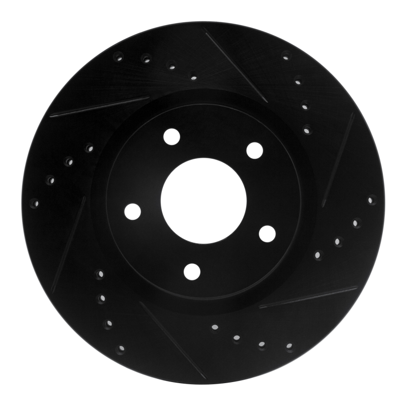 R1 13-25 Nissan Altima Front Right Drilled & Slotted Black Brake Rotor