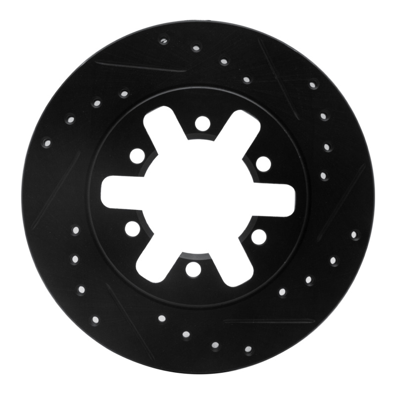 R1 82-85 Nissan 720 Datsun Front Left Drilled & Slotted Black Brake Rotor