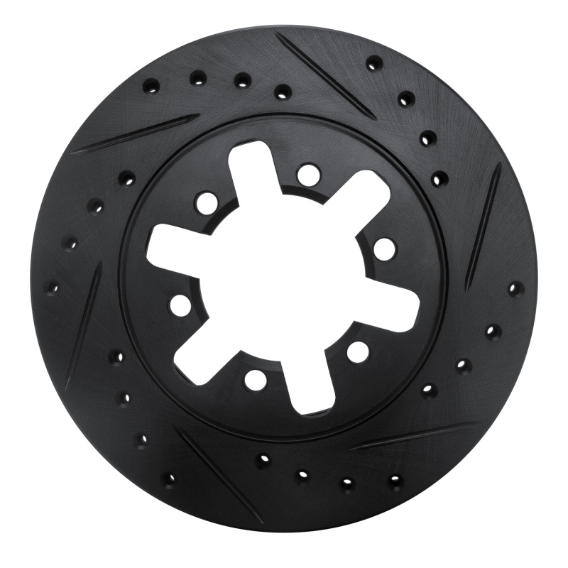 R1 82-85 Nissan 720 Datsun Front Right Drilled & Slotted Black Brake Rotor