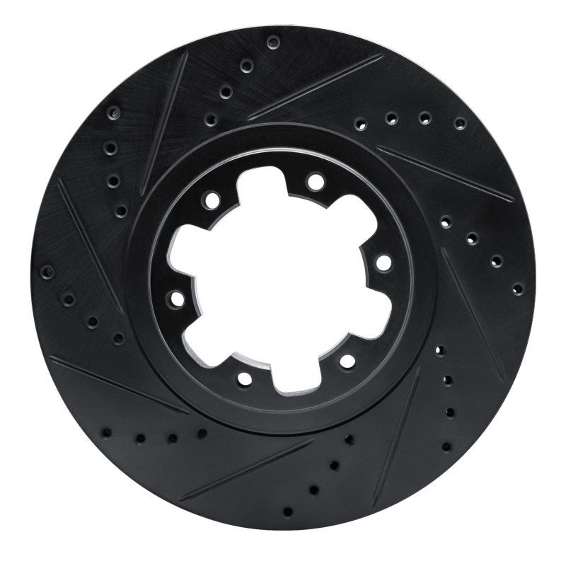 R1 98-04 Infiniti QX4 Front Left Drilled & Slotted Black Brake Rotor