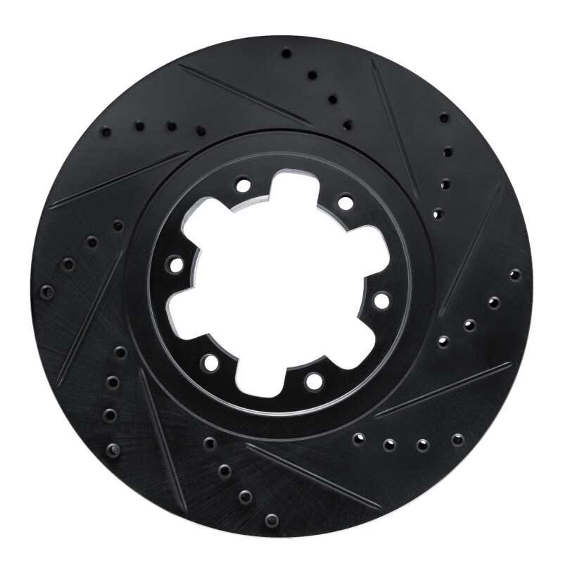 R1 98-04 Infiniti QX4 Front Right Drilled & Slotted Black Brake Rotor