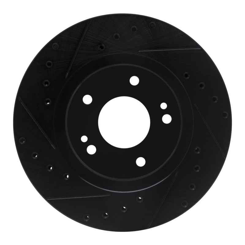 R1 91-93 Dodge STEALTH Front Left Drilled & Slotted Black Brake Rotor