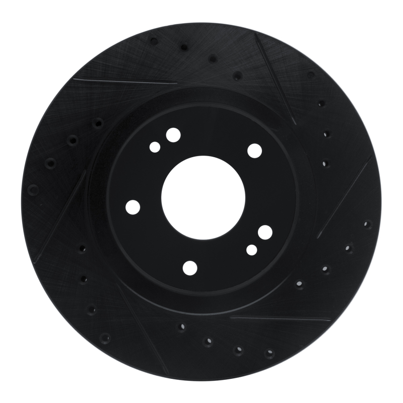 R1 91-93 Dodge STEALTH Front Right Drilled & Slotted Black Brake Rotor