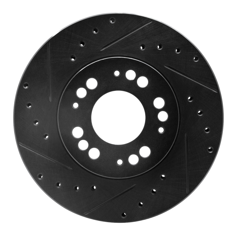 R1 91-04 Dodge STEALTH Front Left Drilled & Slotted Black Brake Rotor