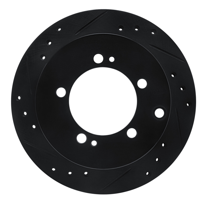 R1 91-99 Dodge STEALTH Rear Left Drilled & Slotted Black Brake Rotor