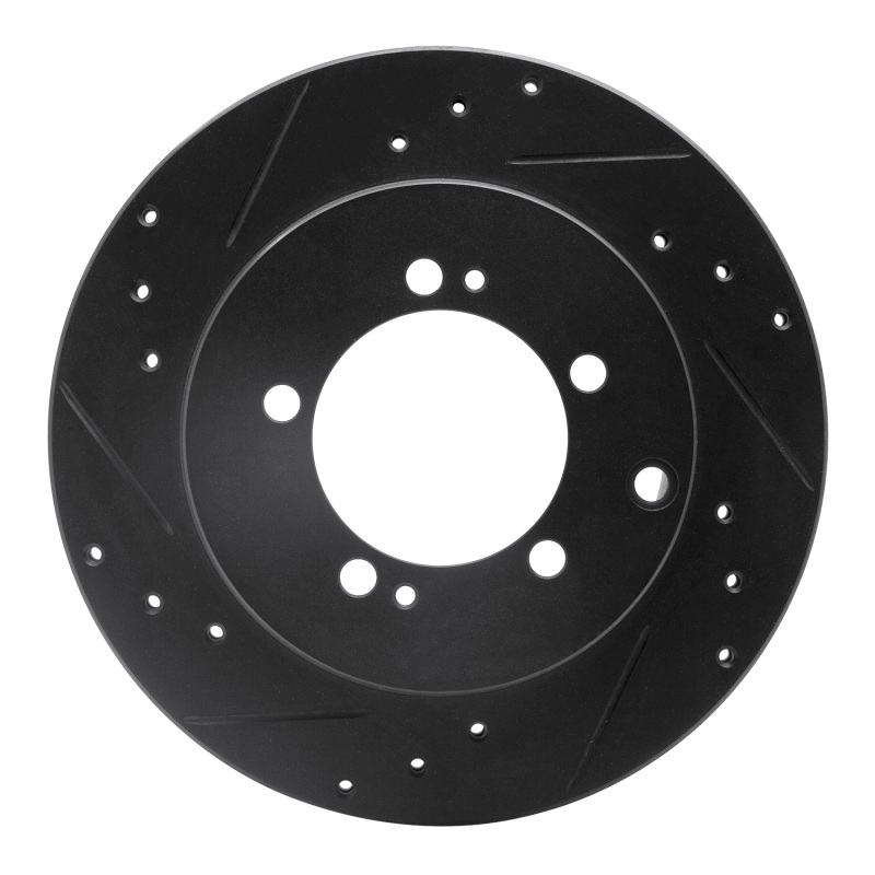 R1 91-93 Dodge STEALTH Rear Left Drilled & Slotted Black Brake Rotor