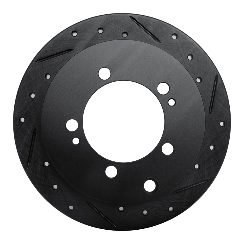 R1 94-07 Chrysler SEBRING Rear Right Drilled & Slotted Black Brake Rotor