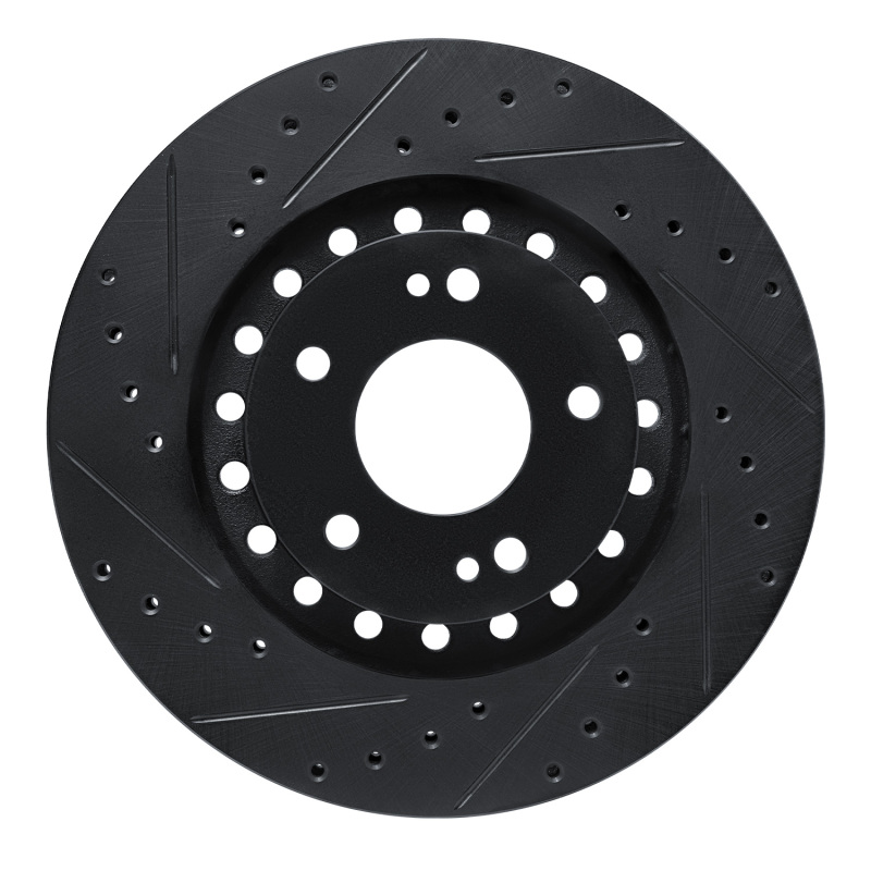 R1 93-99 Dodge STEALTH Front Left Drilled & Slotted Black Brake Rotor