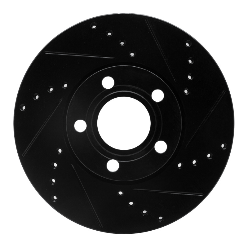 R1 92-08 Audi A4 (USA/Canada) Front Right Drilled & Slotted Black Brake Rotor