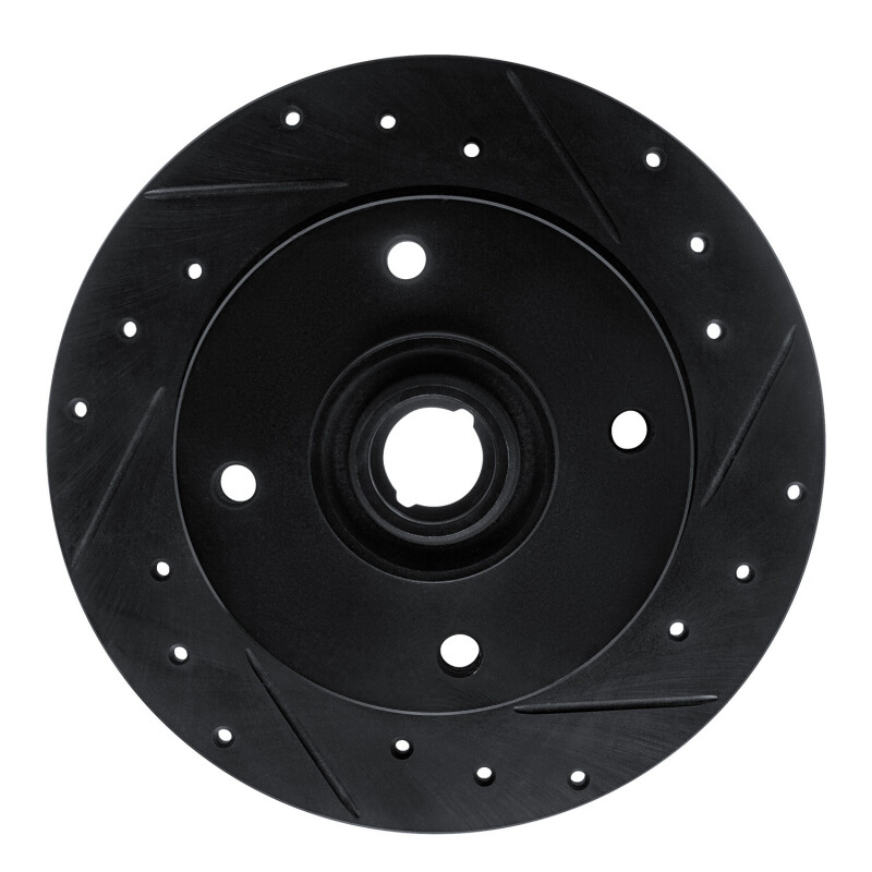 R1 65-74 Volkswagen Karmann Ghia Front Right Drilled & Slotted Black Brake Rotor