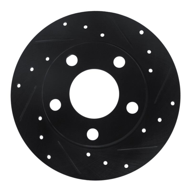 R1 96-05 Audi A4 Quattro Rear Right Drilled & Slotted Black Brake Rotor