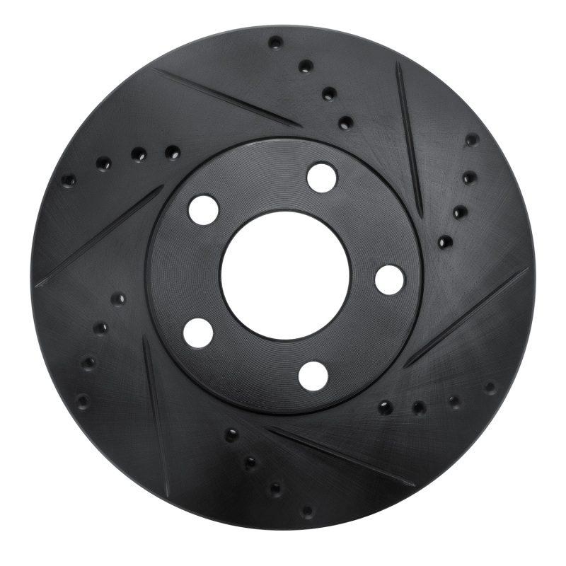 R1 98-98 Volkswagen Passat (USA/Canada) Front Right Drilled & Slotted Black Brake Rotor
