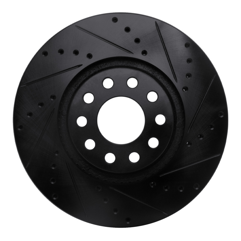 R1 02-05 Volkswagen Passat (USA/Canada) Front Right Drilled & Slotted Black Brake Rotor