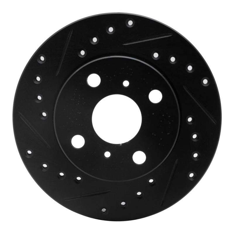 R1 91-99 Toyota Paseo Front Left Drilled & Slotted Black Brake Rotor