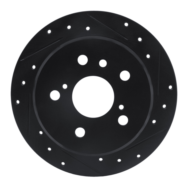 R1 92-03 Lexus ES300 Rear Right Drilled & Slotted Black Brake Rotor