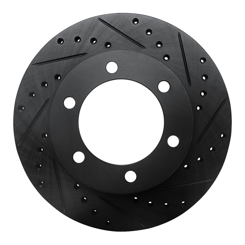 R1 95-04 Toyota 4Runner Front Right Drilled & Slotted Black Brake Rotor