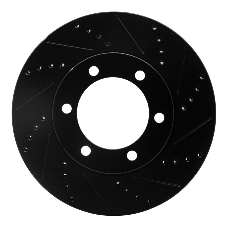 R1 00-07 Toyota SEQUOIA Front Right Drilled & Slotted Black Brake Rotor