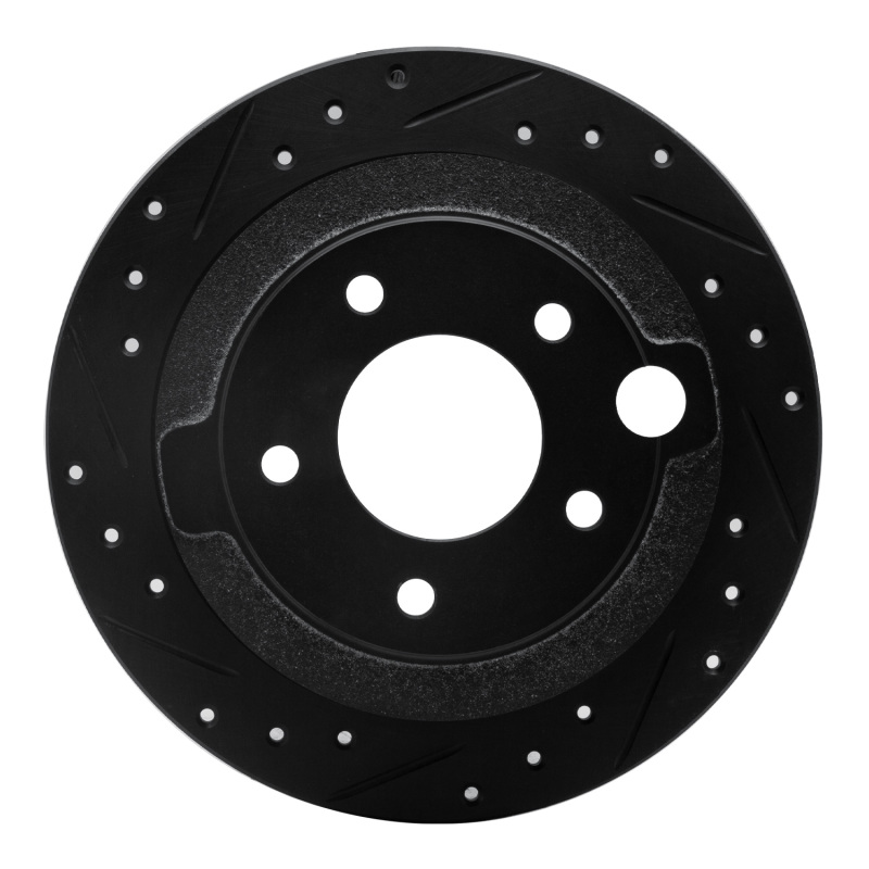 R1 95-02 Mazda Millenia Rear Left Drilled & Slotted Black Brake Rotor