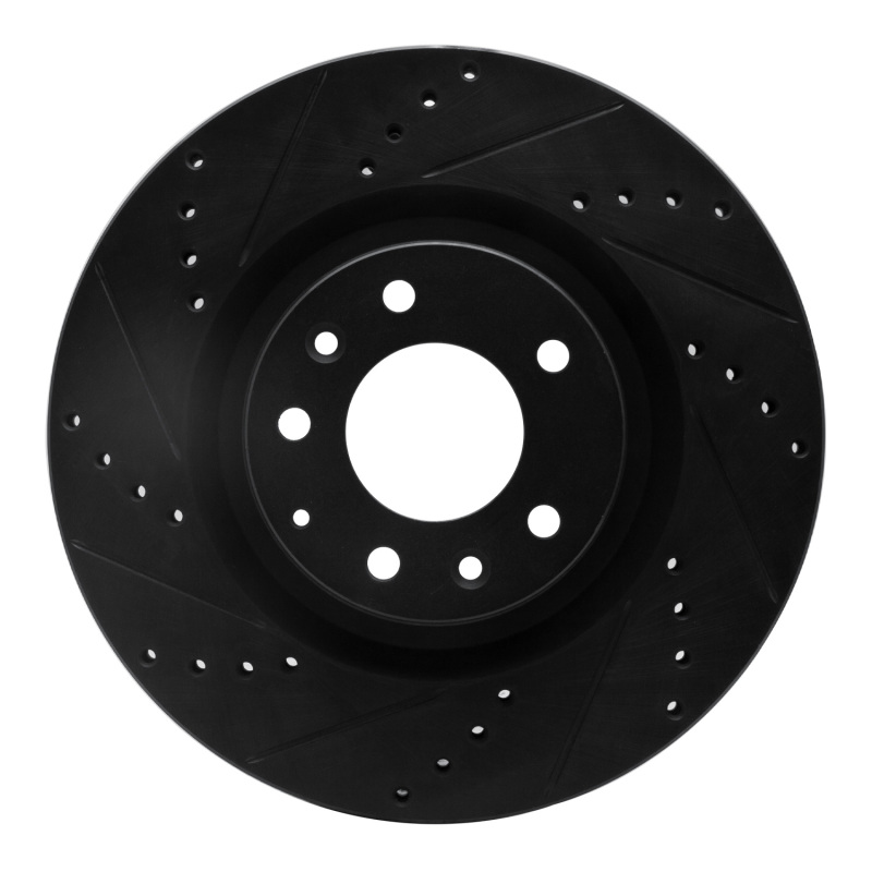 R1 04-11 Mazda RX-8 Front Left Drilled & Slotted Black Brake Rotor