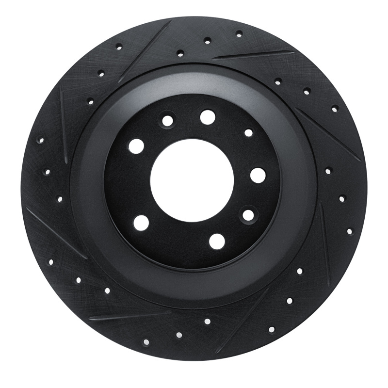 R1 06-07 Mazda 6 Rear Left Drilled & Slotted Black Brake Rotor