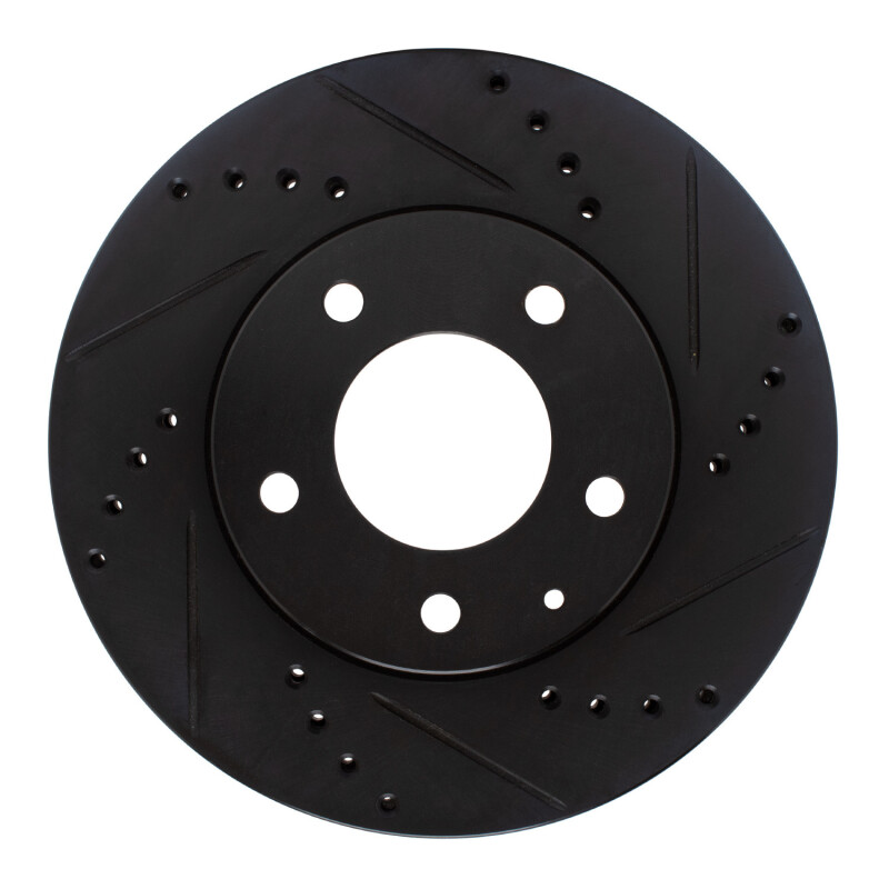 R1 95-06 Mazda MPV Front Right Drilled & Slotted Black Brake Rotor