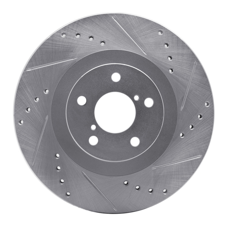 R1 01-08 Saab 9-2X Front Right Drilled & Slotted Silver Brake Rotor