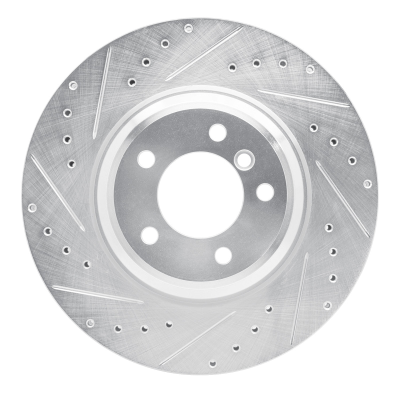 R1 07-15 BMW 335XI Front Left Drilled & Slotted Silver Brake Rotor