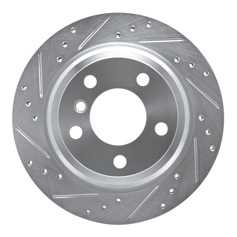 R1 06-20 BMW 430I Gran Coupe Rear Left Drilled & Slotted Silver Brake Rotor