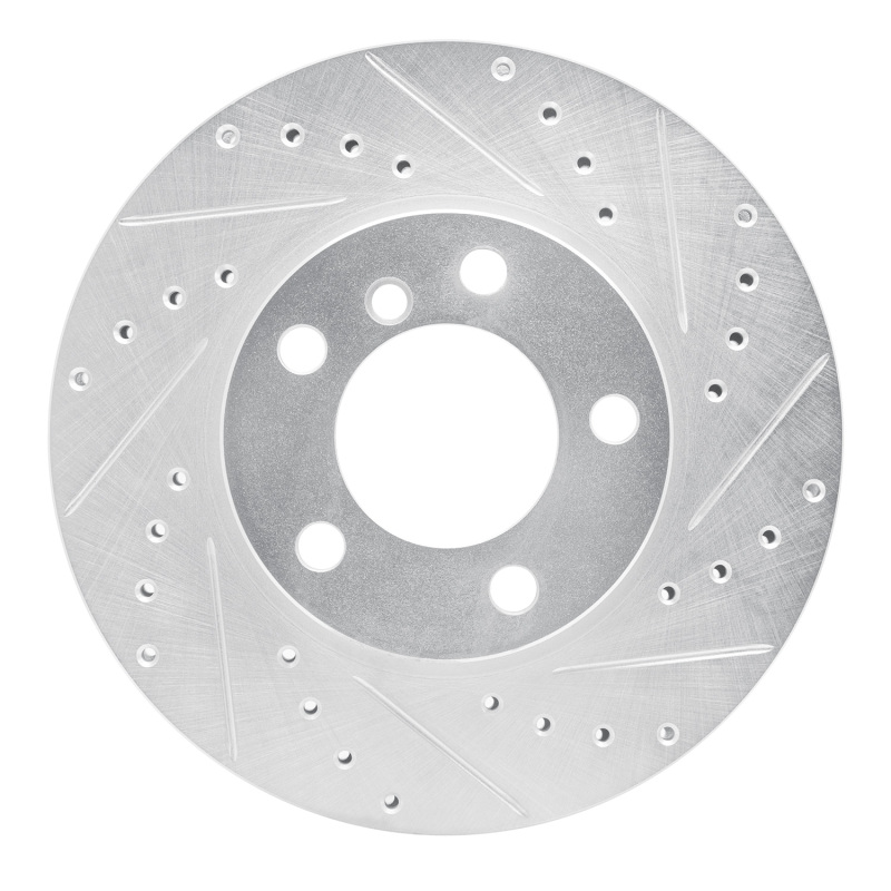 R1 11-16 Mini Cooper Paceman Front Right Drilled & Slotted Silver Brake Rotor