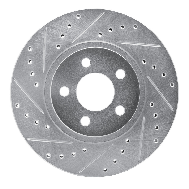 R1 01-10 Chrysler PT Cruiser Front Left Drilled & Slotted Silver Brake Rotor