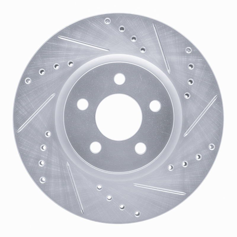 R1 03-09 Chrysler PT Cruiser Front Right Drilled & Slotted Silver Brake Rotor