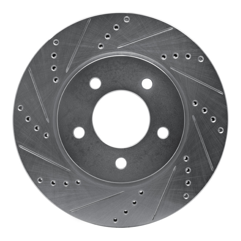 R1 04-08 Chrysler Pacifica Front Left Drilled & Slotted Silver Brake Rotor