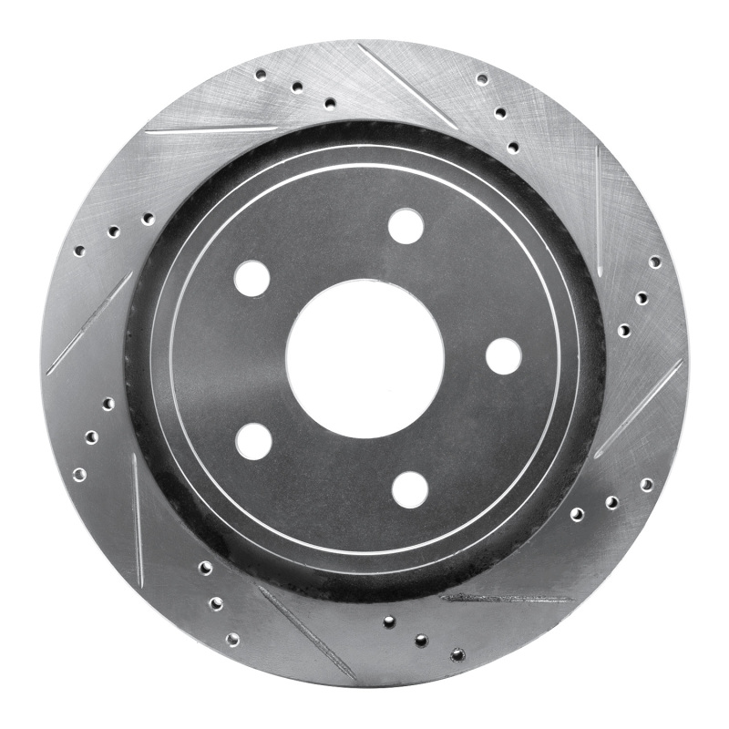 R1 02-24 Chrysler ASPEN Rear Right Drilled & Slotted Silver Brake Rotor