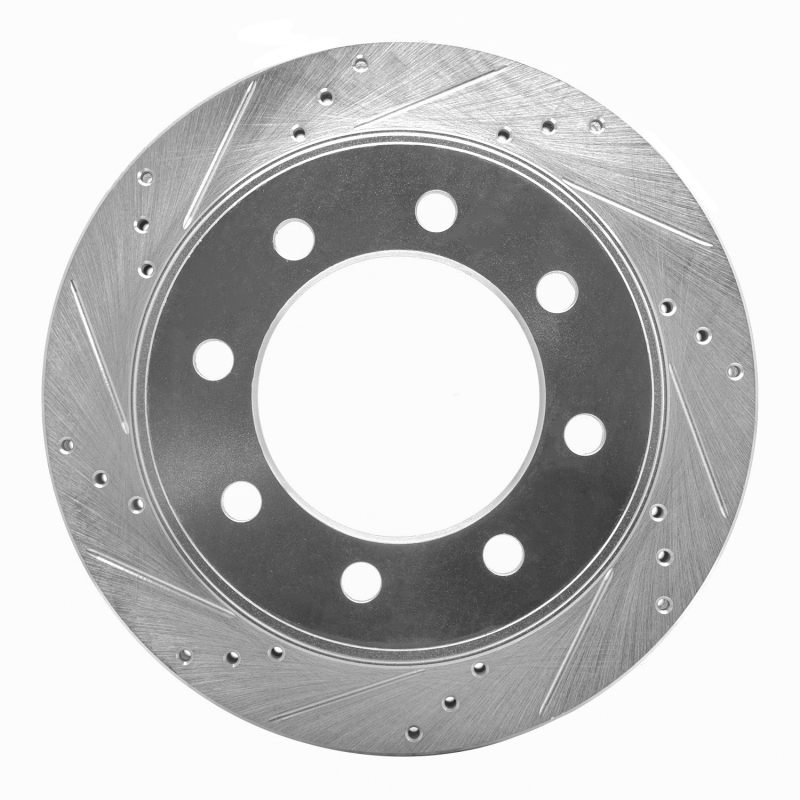 R1 03-08 Dodge Ram 2500 Rear Left Drilled & Slotted Silver Brake Rotor